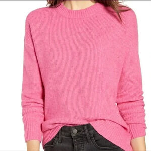 Something Navy Wool Blend Knit Pink Sweater